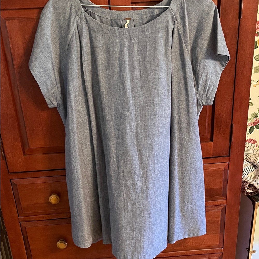 Free People Chambray Blue Tunic Top